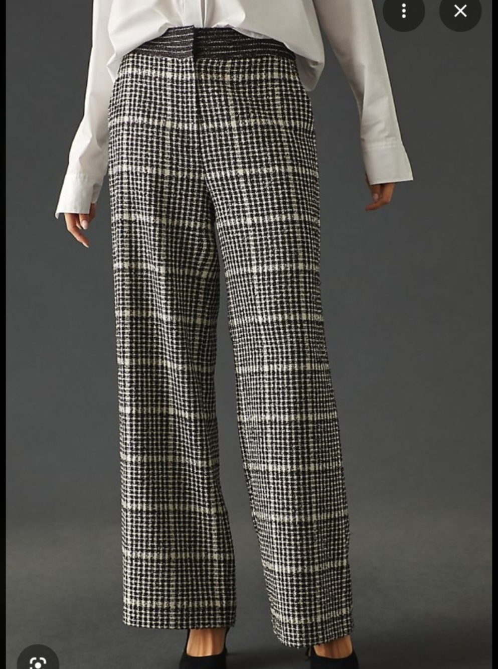 Exquise Anthropologie Plaid Wide Leg Trousers